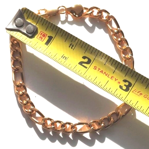 14K Gold Plate Cuban Link Bracelet NWOT USA Made - Picture 7 of 7